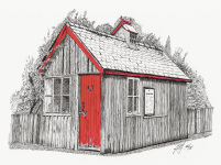 Old Railway Shed A Pen drawing of an old railway shed